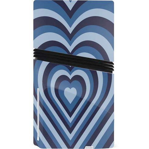 Blue Heart Pattern PS5 Pro Disk Bundle Skin