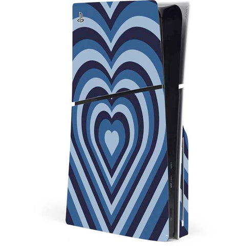 Blue Heart Pattern PlayStation PS5 Skins