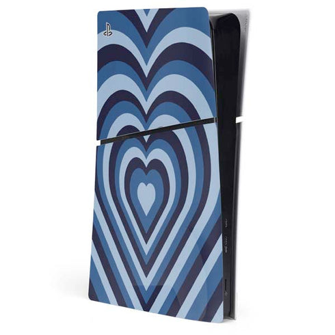 Blue Heart Pattern PlayStation PS5 Skins