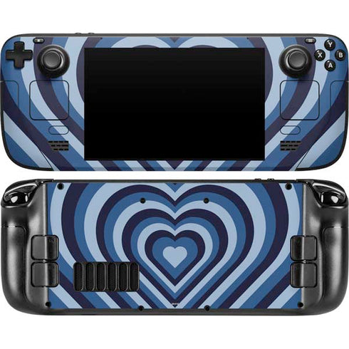 Blue Heart Pattern Steam Deck Handheld Gaming Computer Skin