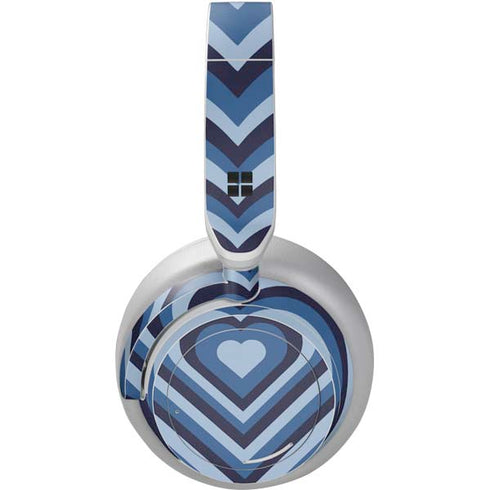 Blue Heart Pattern Surface Headphones Skin