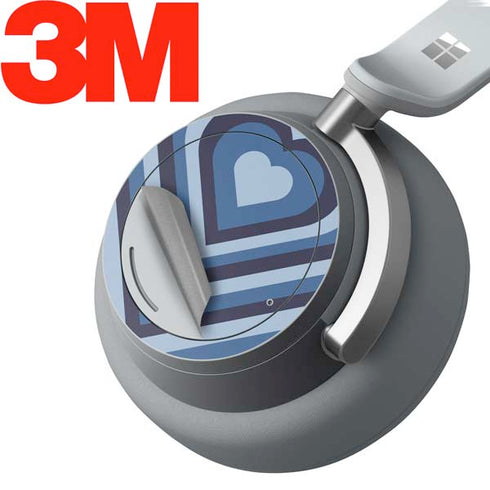 Blue Heart Pattern Surface Headphones Skin