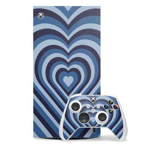 Blue Heart Pattern Xbox Series X Skins