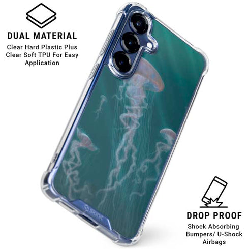 Blue Jellyfish by Vincent Hie Galaxy S25 Clear Case