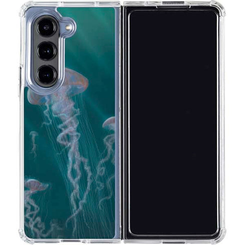 Blue Jellyfish by Vincent Hie Galaxy Z Fold5 5G Clear Case