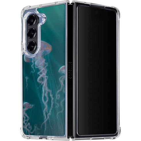 Blue Jellyfish by Vincent Hie Galaxy Z Fold5 5G Clear Case