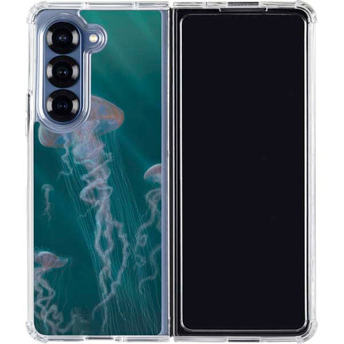 Blue Jellyfish by Vincent Hie Galaxy Z Fold6 Clear Case