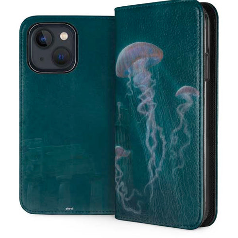 Blue Jellyfish by Vincent Hie iPhone 15 Folio Case