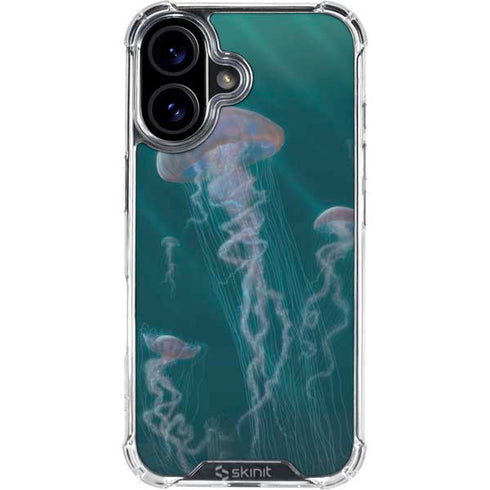 Blue Jellyfish by Vincent Hie iPhone 16 Clear Case
