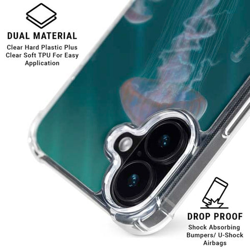 Blue Jellyfish by Vincent Hie iPhone 16 Plus Clear Case