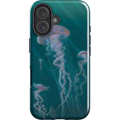 Blue Jellyfish by Vincent Hie iPhone 16 Plus Impact Case