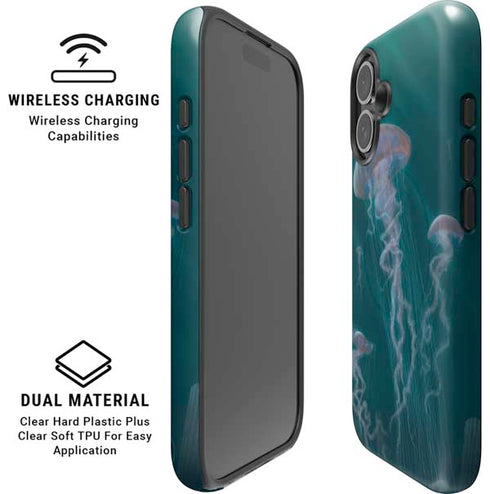 Blue Jellyfish by Vincent Hie iPhone 16 Plus Magsafe Impact Case