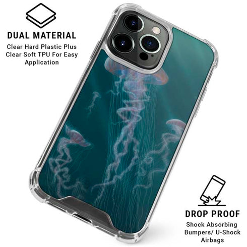 Blue Jellyfish by Vincent Hie iPhone 16 Pro Max Clear Case