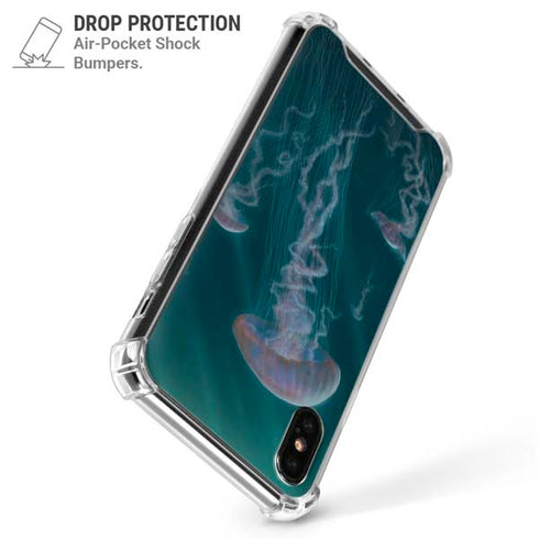 Blue Jellyfish by Vincent Hie iPhone X/XS Clear Case