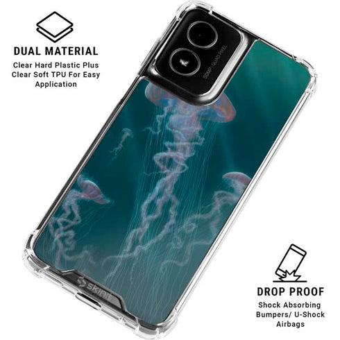 Blue Jellyfish by Vincent Hie Moto G Power 5G (2024) Clear Case
