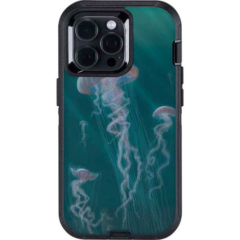 Blue Jellyfish by Vincent Hie Otterbox Defender iPhone Skin
