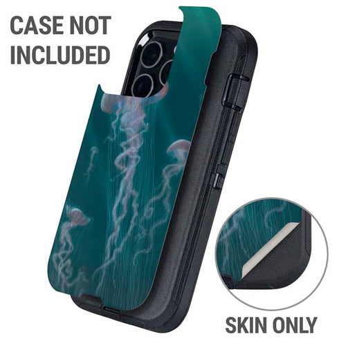 Blue Jellyfish by Vincent Hie Otterbox Defender iPhone Skin