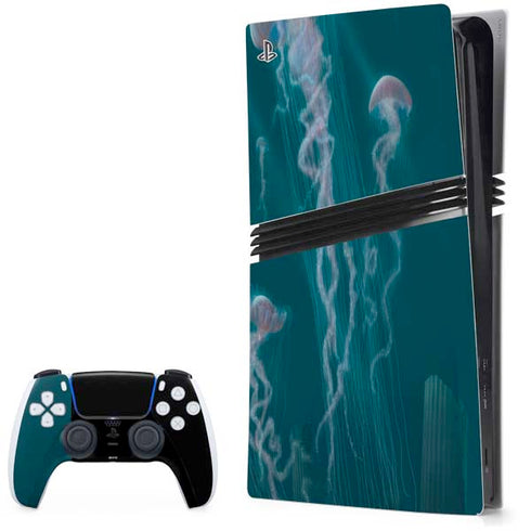 Blue Jellyfish by Vincent Hie PS5 Pro Bundle Skin