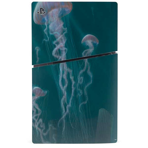 Blue Jellyfish by Vincent Hie PS5 Slim Digital Edition Console Skin