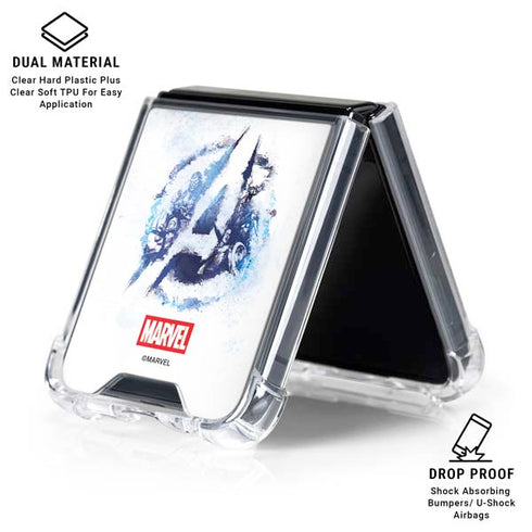 Marvel Avengers Blue Logo Galaxy Z Flip7 Clear Case