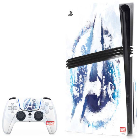Marvel Avengers Blue Logo PS5 Pro Disk Bundle Skin