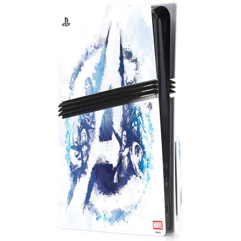 Marvel Avengers Blue Logo PS5 Pro Disk Console Skin