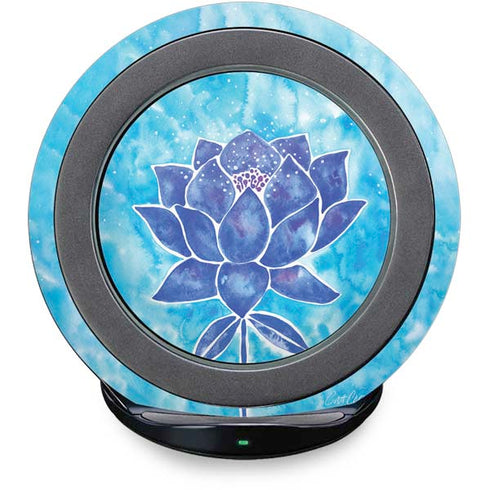 Blue Lotus by Cat Coq Fast Charge Wireless Charging Stand Skin