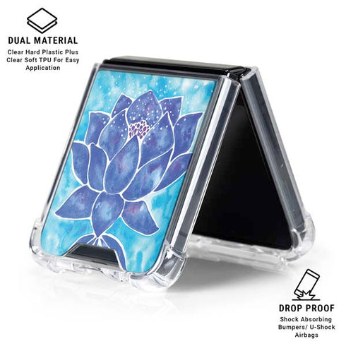 Blue Lotus by Cat Coq Galaxy Z Flip6 Clear Case