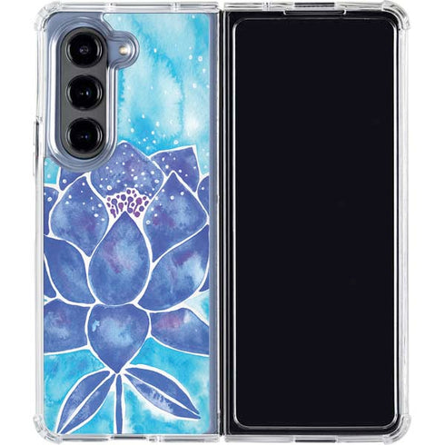 Blue Lotus by Cat Coq Galaxy Z Fold5 5G Clear Case