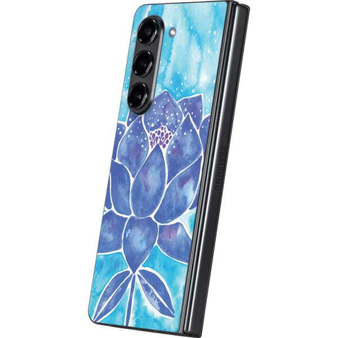 Blue Lotus by Cat Coq Galaxy Z Fold5 5G Skin