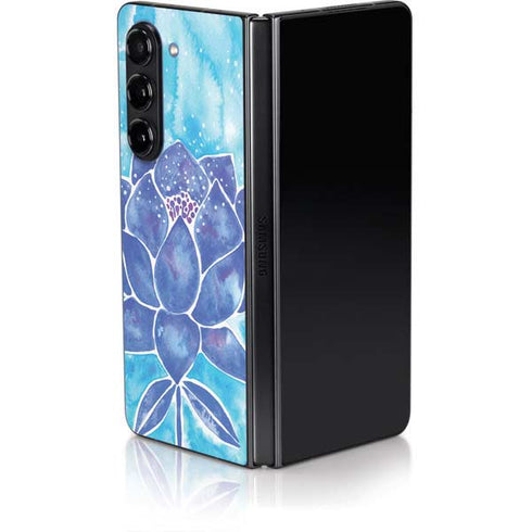 Blue Lotus by Cat Coq Galaxy Z Fold5 5G Skin