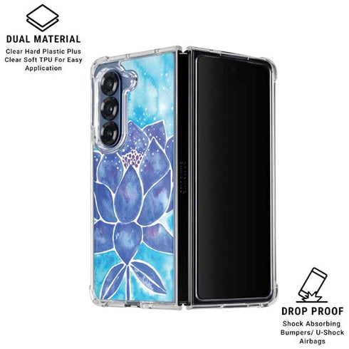 Blue Lotus by Cat Coq Galaxy Z Fold6 Clear Case
