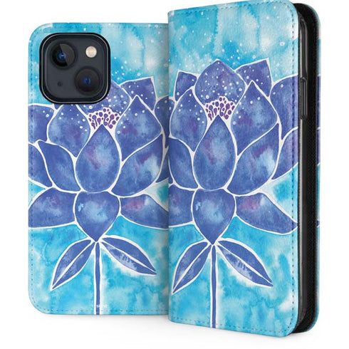 Blue Lotus by Cat Coq iPhone 15 Plus Folio Case