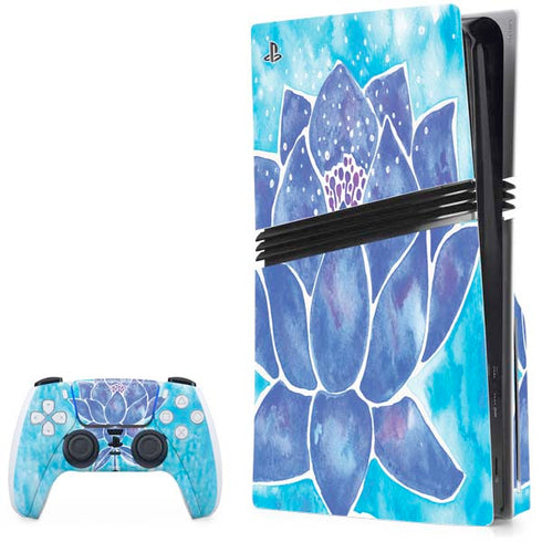 Blue Lotus by Cat Coq PS5 Pro Disk Bundle Skin