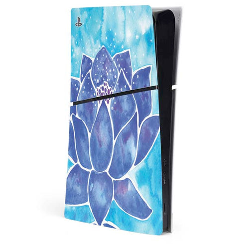 Blue Lotus by Cat Coq PS5 Slim Digital Edition Console Skin