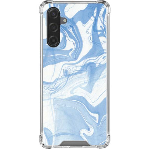 Blue Marbling Galaxy A17 Clear Case