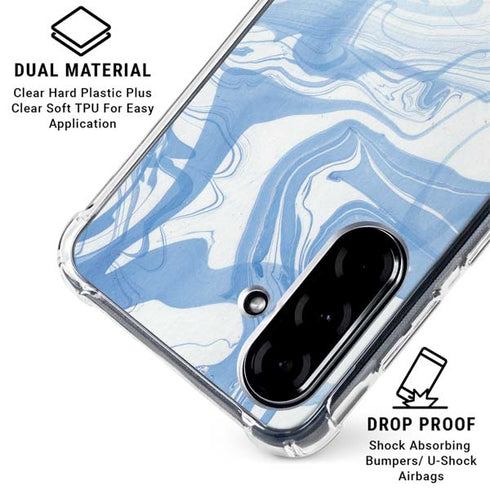 Blue Marbling Galaxy A36 5G Clear Case