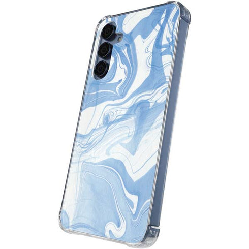 Blue Marbling Galaxy A55 5G Clear Case