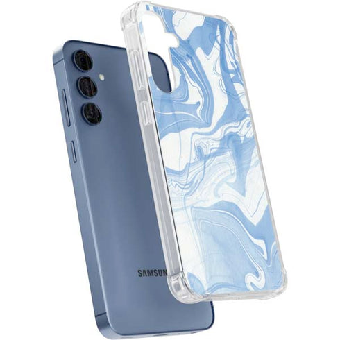 Blue Marbling Galaxy A55 5G Clear Case