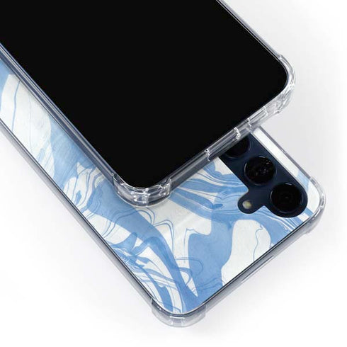 Blue Marbling Galaxy A55 5G Clear Case