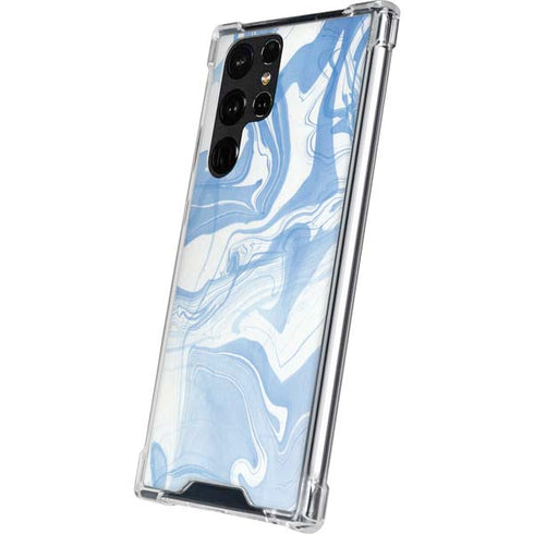 Blue Marbling Galaxy S22 Ultra Clear Case