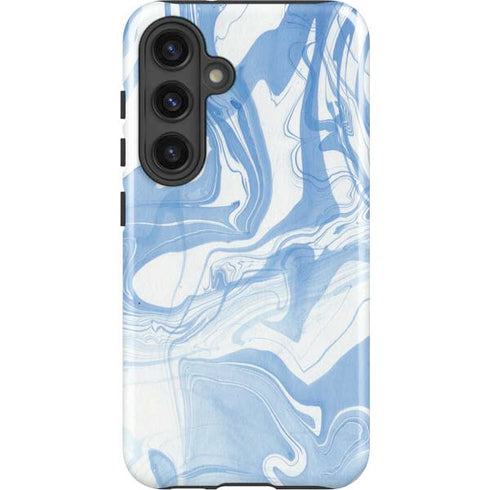Blue Marbling Galaxy S25 Impact Case