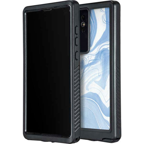 Blue Marbling Galaxy S24 Ultra Waterproof Case