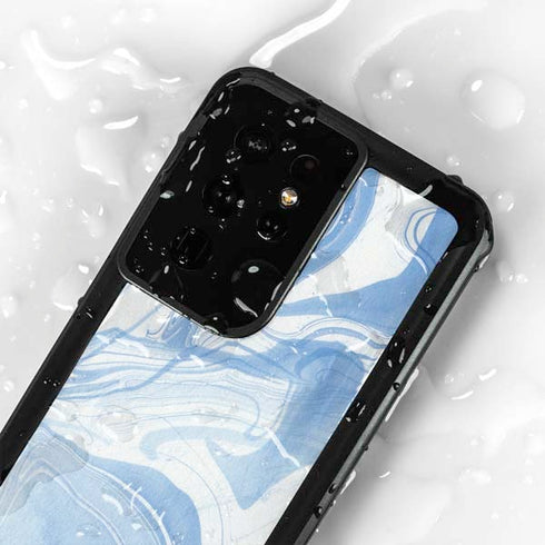 Blue Marbling Galaxy S24 Ultra Waterproof Case