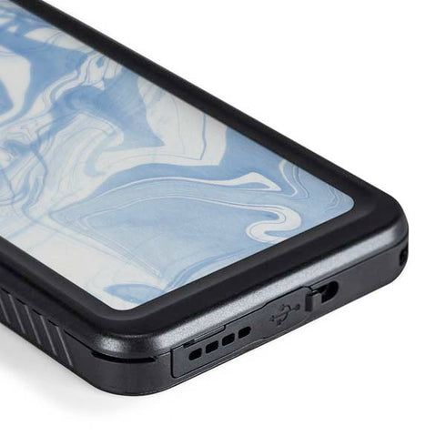 Blue Marbling Galaxy S24 Waterproof Case