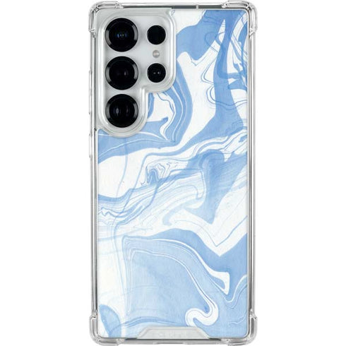 Blue Marbling Galaxy S25 Ultra Clear Case