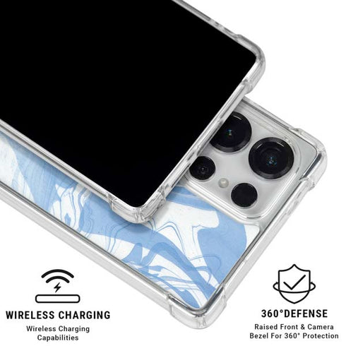 Blue Marbling Galaxy S25 Ultra Clear Case