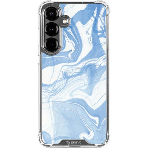 Blue Marbling Galaxy S26 Clear Case