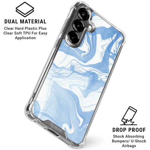 Blue Marbling Galaxy S26 Clear Case