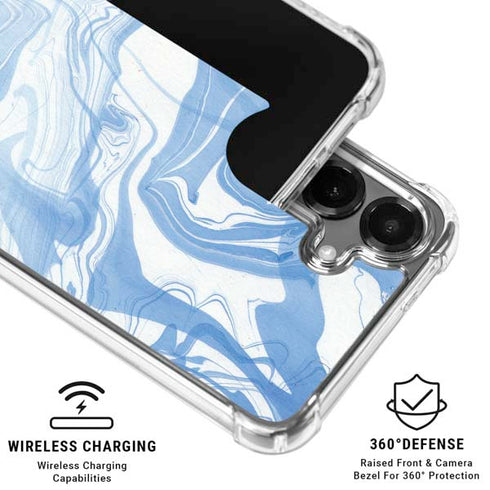 Blue Marbling Galaxy S26 Plus Clear Case